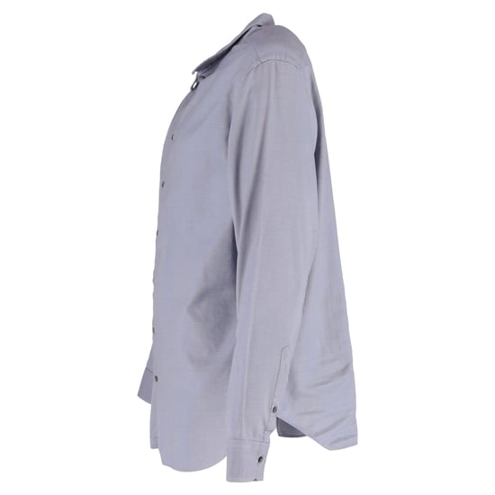 Giorgio Armani Patterned Long Sleeve Shirt in Grey Silk - Image 2