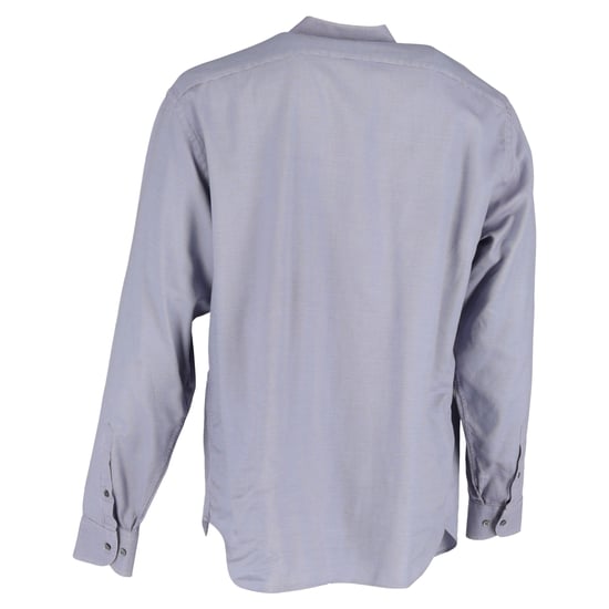 Giorgio Armani Patterned Long Sleeve Shirt in Grey Silk - Image 3