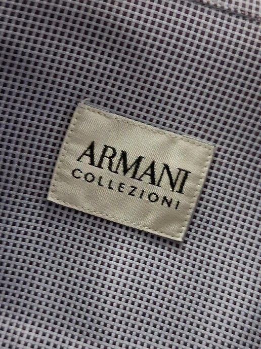 Giorgio Armani Patterned Long Sleeve Shirt in Grey Silk - Image 4