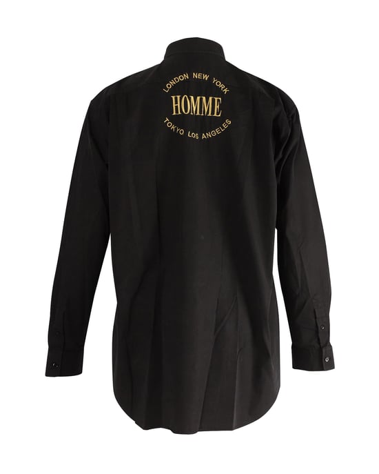 Balenciaga 'Homme' Buttondown Shirt in Black Cotton - Image 3