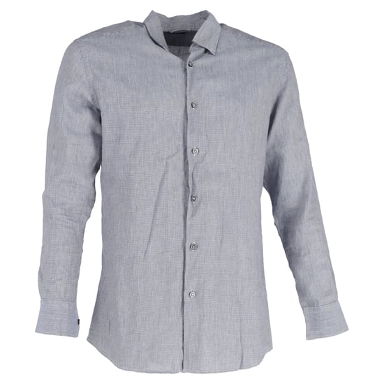Ermenegildo Zegna Buttoned Long Sleeve Shirt in Grey Linen - Image 1