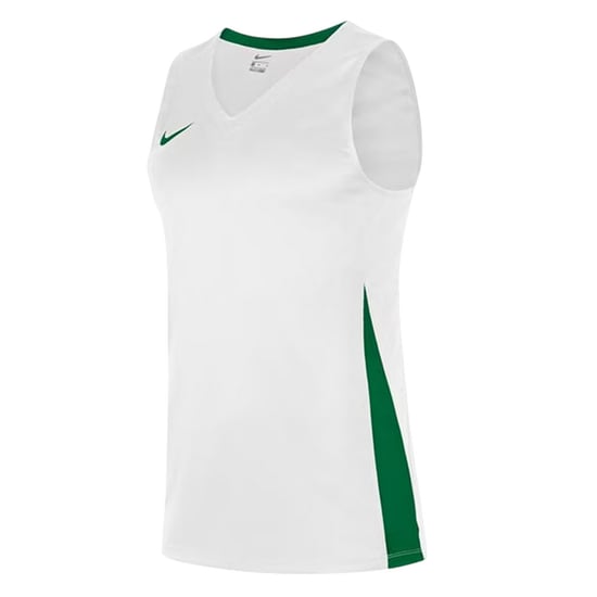 Nike Barn-/ungdoms-baskettröja med V-ringning och utan ärmar (Vit/Tallgrön) - Image 3