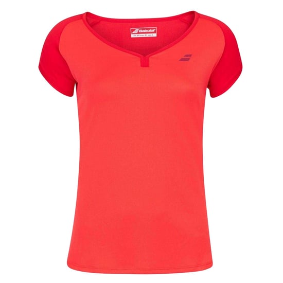 Babolat Meisjes Play Boot Hals T-shirt met Afgeschermde Mouwen (Tomatenrood) - Image 1