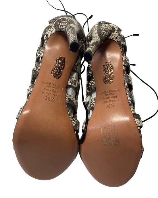 Aquazzura Amazon Elaphe 105 sandalen van pythonleer. - Image 5