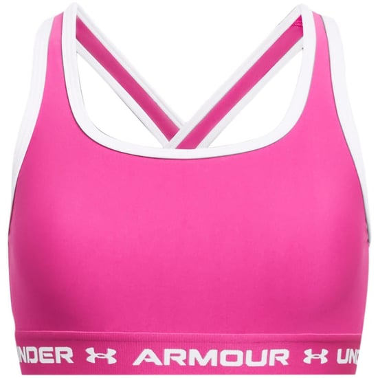 Girls Under Armour Crossbodyack Sports Bra Girls in Rebel Pink - Image 1
