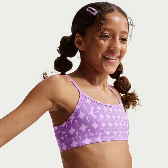 Girls Nike Scoop Neck Sleeveless Bralet Sports Bra in Rush Fuchsia/Ru - Image 3