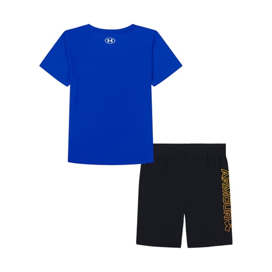 Under Armour Set met T-shirt en korte broek met groot logo voor jongens van Tech (Team Koningsblauw) - Image 2