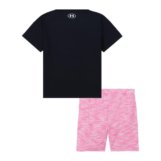 Under Armour Set bestaande uit een T-shirt met korte mouwen en een korte broek met logo voor meisjes (Zwart/roze) - Image 2