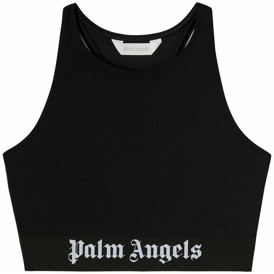 Women's Palm Angels Classic Logo Sport Strappy Crop Top in Black White - Image 1
