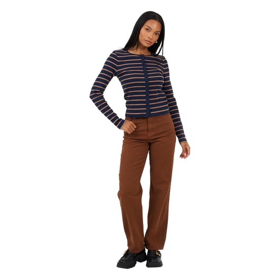 Brave Soul Para-jeans met middelhoge taille en rechte pijpen voor dames (Lichtbruin) - Image 1