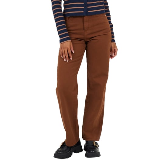 Brave Soul Para-jeans met middelhoge taille en rechte pijpen voor dames (Lichtbruin) - Image 2