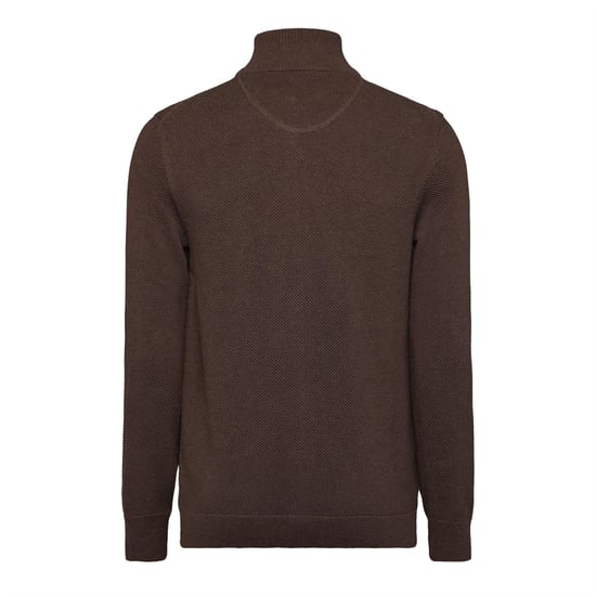 Men's Gant Cotn Pique Zp C in BROWN MELANGE - Image 1