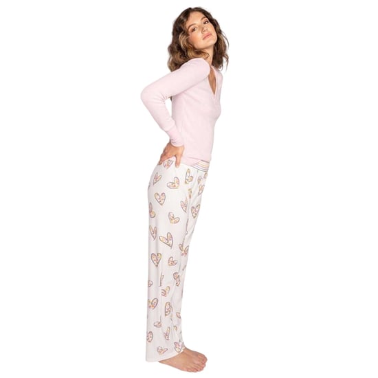 PJ Salvage Womens/Ladies Hearts & Flowers Lounge Pants (Off White) - Image 2