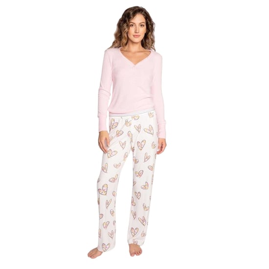 PJ Salvage Womens/Ladies Hearts & Flowers Lounge Pants (Off White) - Image 4
