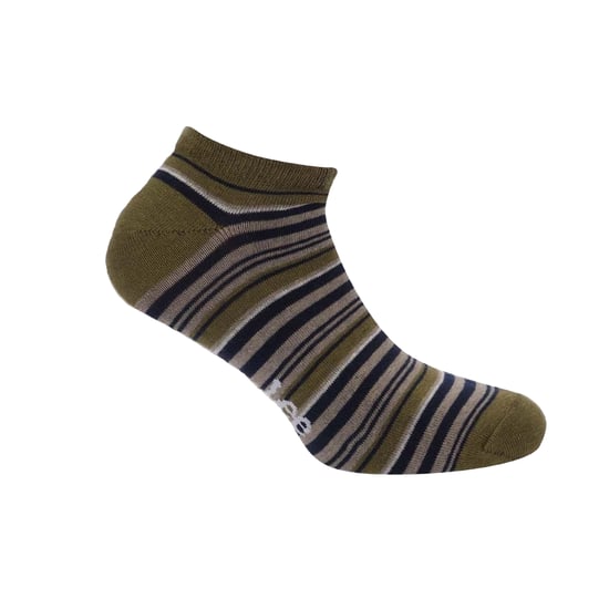 Lee Unisex Adult Contrast Striped Liner Socks (Pack of 3) (Brown/Black/Grey) - Image 2