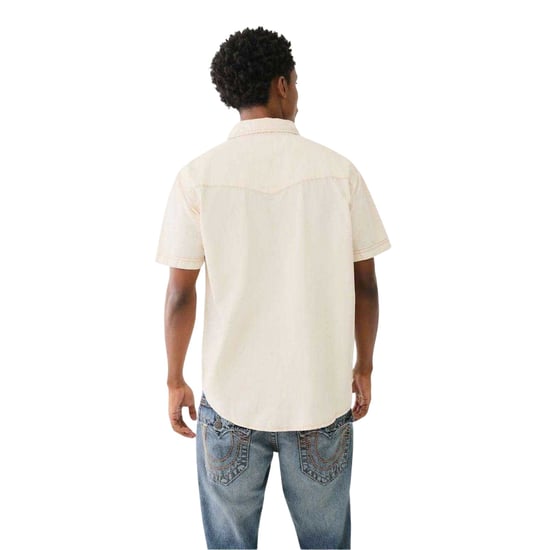 True Religion Heren Regular Overhemd met Korte Mouwen (Winterwit) - Image 3