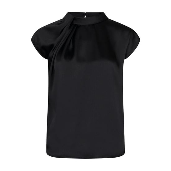Neo Noir fleur drapy satin blouse 160990 100 black - Image 1