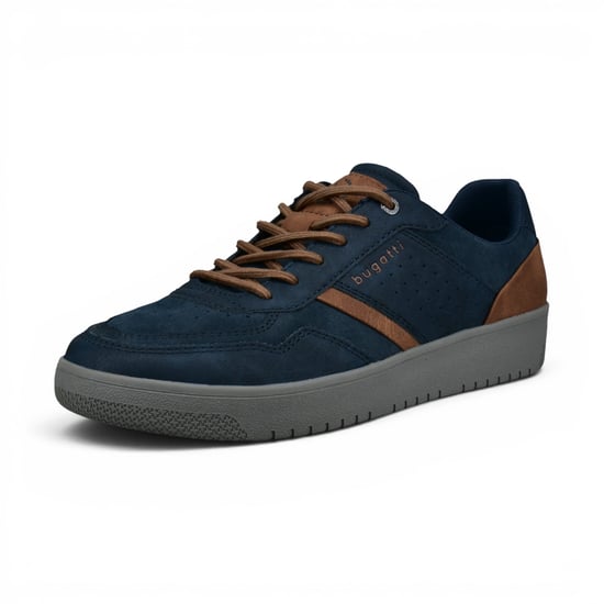 Bugatti Men's Navy Blue Leather Fashion Comfort Trainer Shoes - Llopart - Image 3