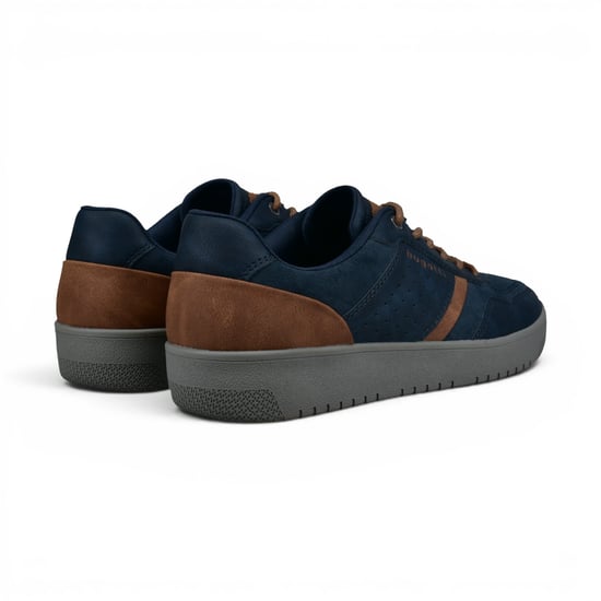 Bugatti Men's Navy Blue Leather Fashion Comfort Trainer Shoes - Llopart - Image 5