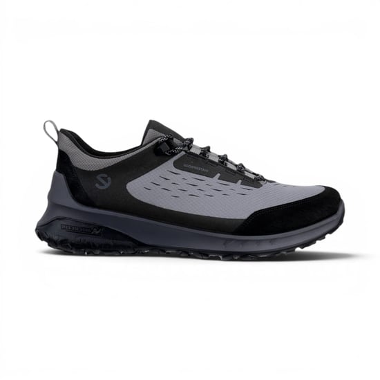 Ecco Men's Black Grey Leather Waterproof Outdoor Trainer Sneaker Shoes - ULT-TRN - Image 1