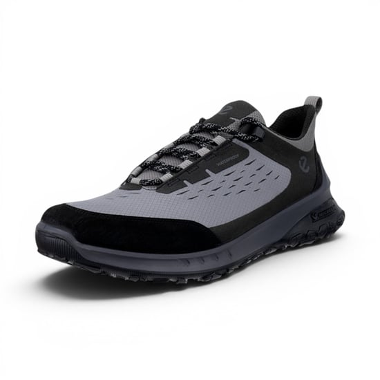 Ecco Men's Black Grey Leather Waterproof Outdoor Trainer Sneaker Shoes - ULT-TRN - Image 4