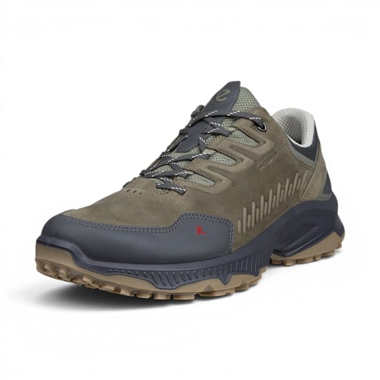 Ecco Men's Green Leather Waterproof Hiking Trainer Sneaker Shoes - Receptor XP - Image 5