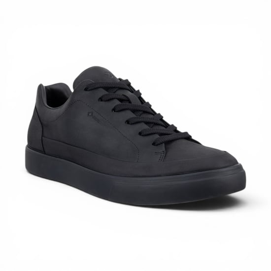 Ecco Men's Black Leather Waterproof Trainer Sneaker Shoes - Soft 10 - Image 4
