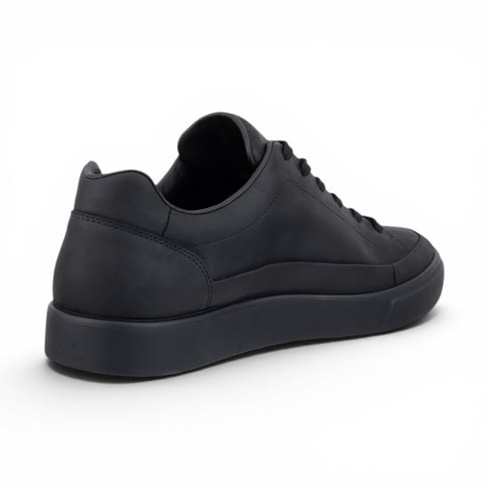 Ecco Men's Black Leather Waterproof Trainer Sneaker Shoes - Soft 10 - Image 6