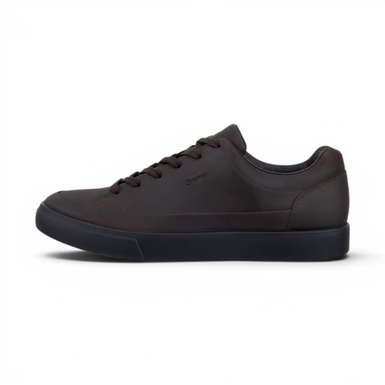 Ecco Men's Brown Leather Waterproof Trainer Sneaker Shoes - Soft 10 - Image 3