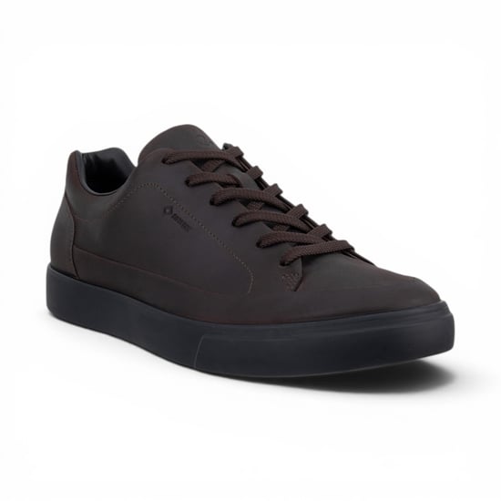 Ecco Men's Brown Leather Waterproof Trainer Sneaker Shoes - Soft 10 - Image 4