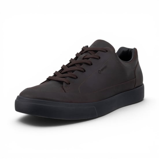 Ecco Men's Brown Leather Waterproof Trainer Sneaker Shoes - Soft 10 - Image 5