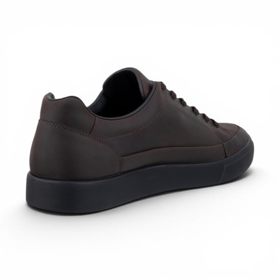 Ecco Men's Brown Leather Waterproof Trainer Sneaker Shoes - Soft 10 - Image 6