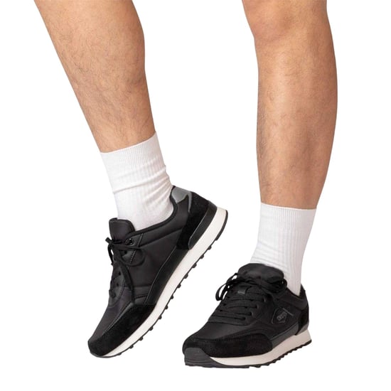 Kappa Heren Suède Platte Sneakers (Zwart) - Image 4