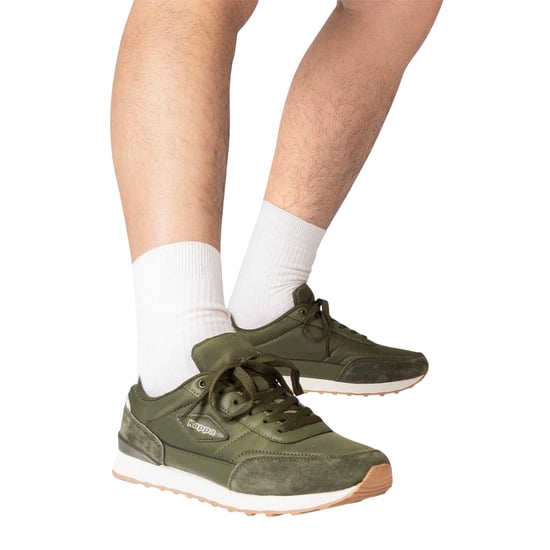 Kappa Heren Suède Platte Sneakers (Legergroen) - Image 3