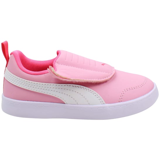 Puma Courtflex v2 Padded V Kids Pink Trainers - Image 1
