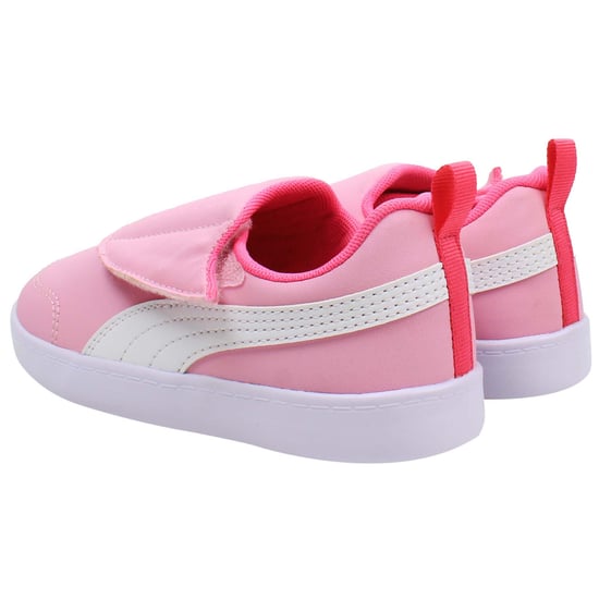 Puma Courtflex v2 Padded V Kids Pink Trainers - Image 3