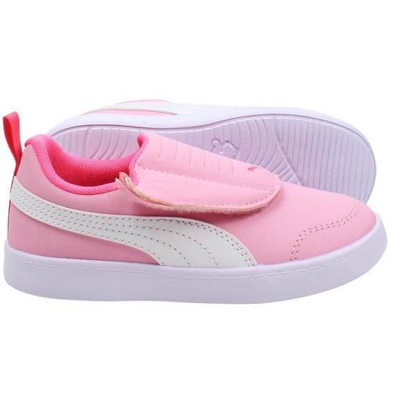 Puma Courtflex v2 Padded V Kids Pink Trainers - Image 4