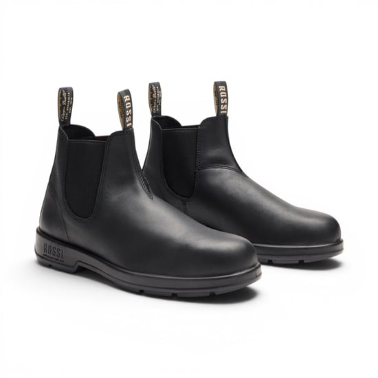 Rossi 404 Black Leather Outdoor Chelsea Boots - Spinifex - Image 3