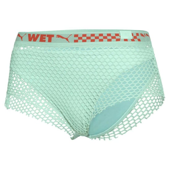 Puma x Rihanna Fenty Womens Mesh-Trimmed Green Bikini Bottoms - Image 1
