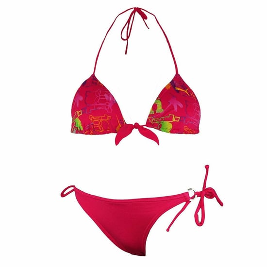Puma Style Cats Pink Womens Triangle Tie Up Bikini - Image 1