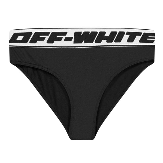 Off White Bikinitop met opschrift voor meisjes (Zwart) - Image 2