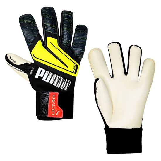 Puma Ultra Grip 1 Hybrid Pro Mens Black/Yellow Goalkeeper Gloves - Image 1