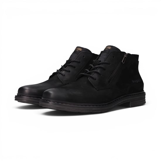 Bugatti Herrs svarta lädersnörnings Chukka Ankle Boots - Rigalo Evo C30 - Image 3