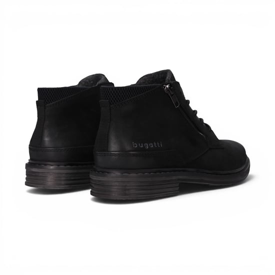 Bugatti Herrs svarta lädersnörnings Chukka Ankle Boots - Rigalo Evo C30 - Image 6