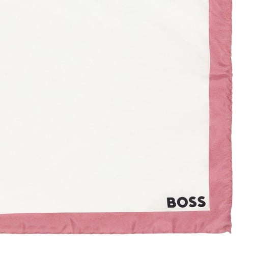 Boss Bordered Pocket Square (White/Dusty Rose) - Image 2