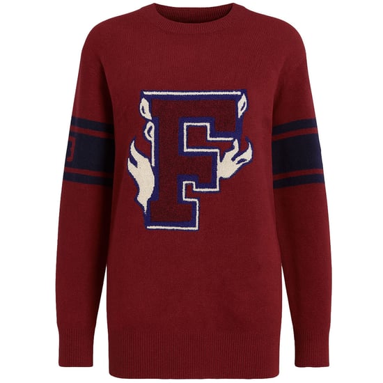 Puma x Rihanna Fenty Varsity Letter Womens Burgundy Sweater - Image 1