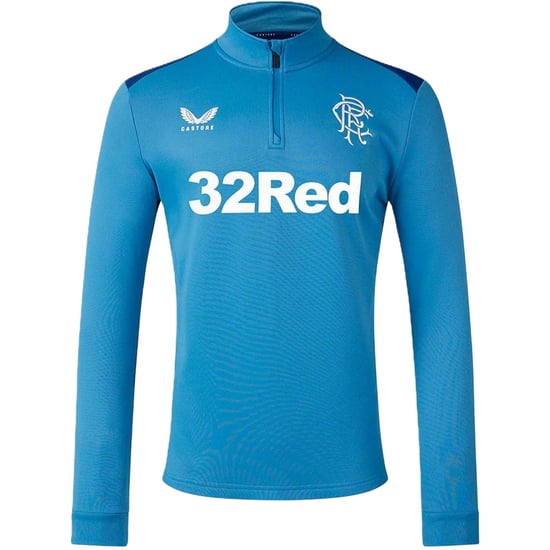 Castore Rangers FC-trainingsfleece voor heren met kwartritssluiting (Blauw/Donkerblauw) - Image 1