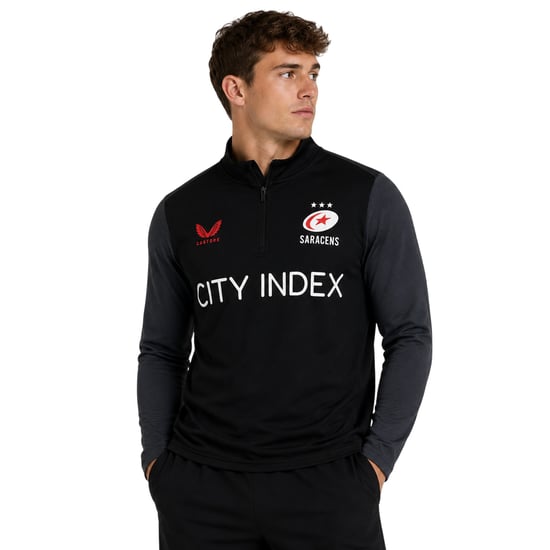Castore Saracens fleece-trainingsjack voor heren (Kaviaar/Ebbenhout) - Image 1