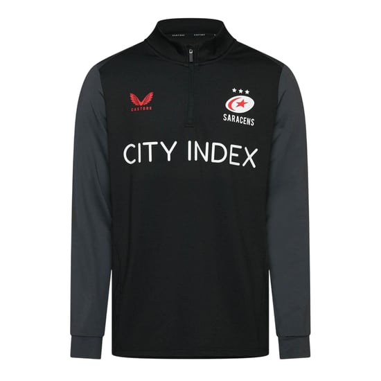 Castore Saracens fleece-trainingsjack voor heren (Kaviaar/Ebbenhout) - Image 2