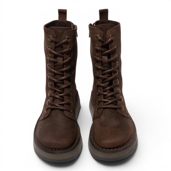 Fly London Dames Combat Brown Suède Leren Veterlaarzen - RAMI043 - Image 5
